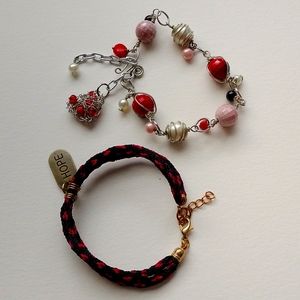 Handmade bead and thread bracelets